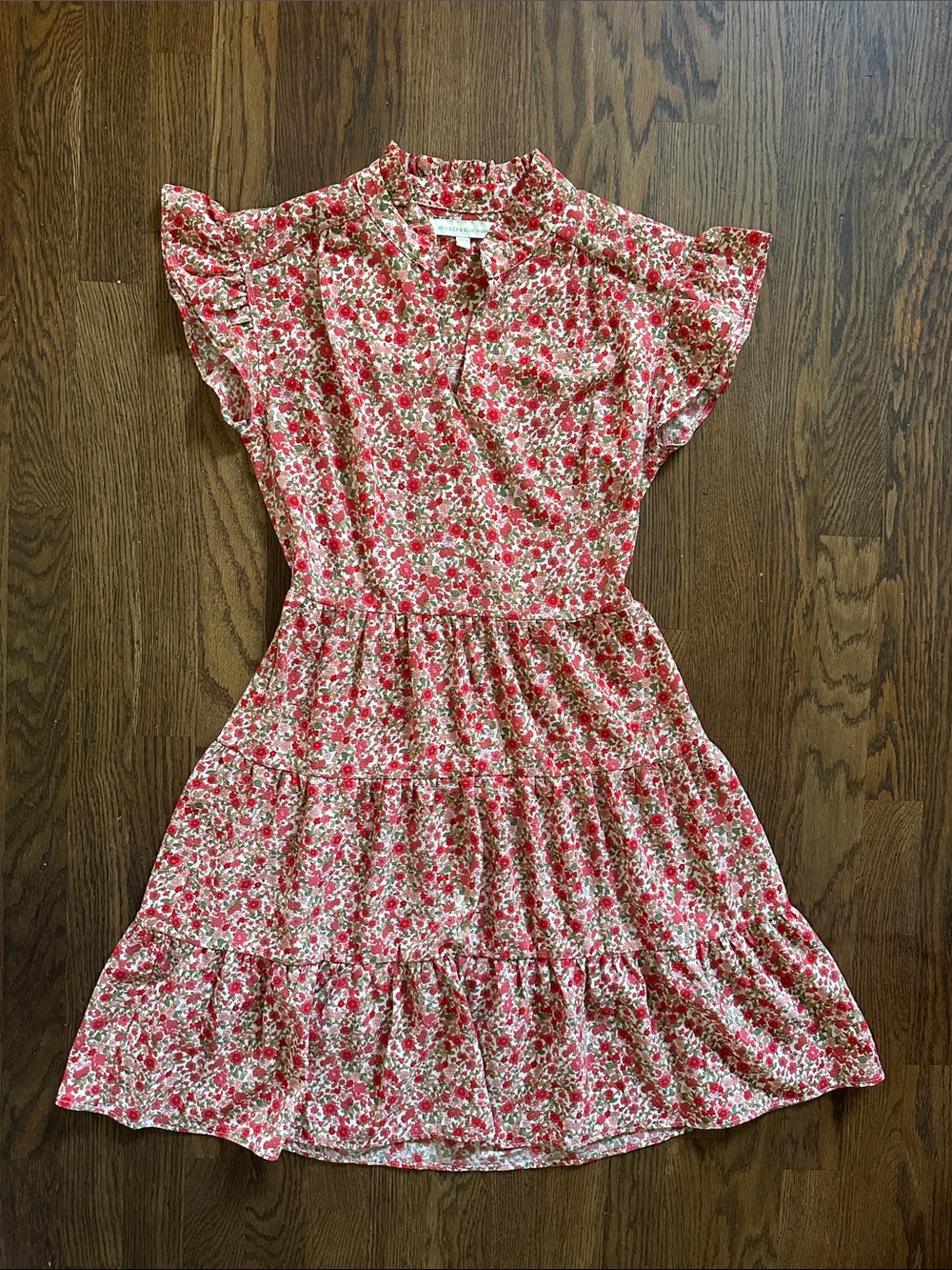 Monteau Pink Floral Casual Dress